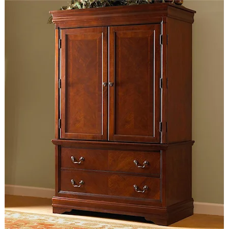 Traditional TV Armoire with 2 Drawers and 2 Doors